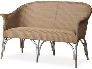All Seasons Wicker Outdoor Loveseat with Padded Seat
