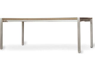 Lloyd Flanders Elements Steel Wicker Rectangular Lay-On Glass Top Patio Dining Table