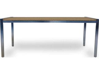 Lloyd Flanders Elements Steel Wicker Rectangular Lay-On Glass Top Patio Dining Table