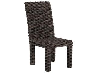 Lloyd Flanders Largo Vintage Oak Wicker Outdoor Patio Dining Side Chair