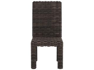 Lloyd Flanders Largo Vintage Oak Wicker Outdoor Patio Dining Side Chair