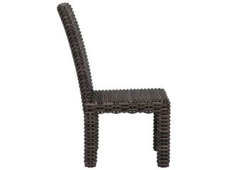 Lloyd Flanders Largo Vintage Oak Wicker Outdoor Patio Dining Side Chair