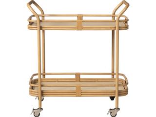 Lloyd Flanders Riviera Bar Cart with Natural Travertine Top