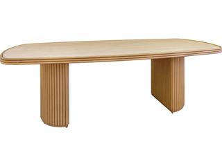 Riviera 94.5” Rectangular Dining Table with Natural Travertine Top