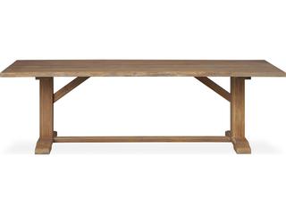 Lloyd Flanders Teak Antique Gray Rectangular Live Edge Patio Dining Table