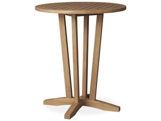 Teak Antique Gray Round Outdoor Patio Bar Table