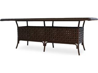 Haven Wicker Rectangular Outdoor Patio Dining Table with Umbrella Hole
