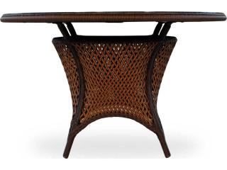 Lloyd Flanders Grand Traverse Wicker Round Outdoor Dining Table with Umbrella Hole