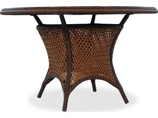 Lloyd Flanders Grand Traverse Wicker Round Outdoor Dining Table with Umbrella Hole