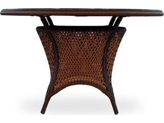 Lloyd Flanders Grand Traverse Wicker Round Outdoor Dining Table with Umbrella Hole