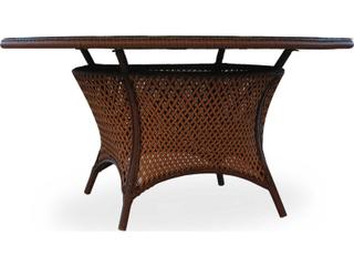Lloyd Flanders Grand Traverse Wicker Round Outdoor Patio Dining Table with Umbrella Hole