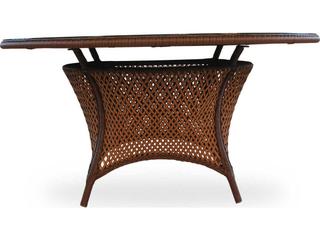 Lloyd Flanders Grand Traverse Wicker Round Outdoor Patio Dining Table with Umbrella Hole
