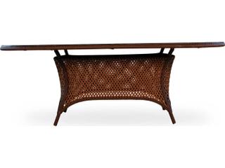 Lloyd Flanders Grand Traverse Wicker Oval Patio Dining Table with Umbrella Hole
