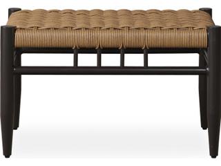 Lloyd Flanders Low Country Antique Black Aluminum Small Outdoor Patio Ottoman