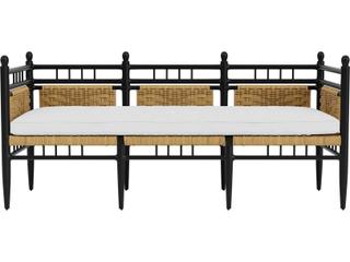 Lloyd Flanders Low Country Antique Black Aluminum Garden Outdoor Bench