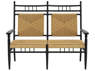 Lloyd Flanders Low Country Antique Black Aluminum Patio Loveseat