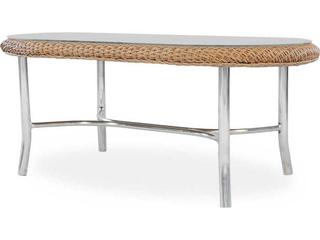 Weekend Retreat Wicker Oval Patio Coffee Table