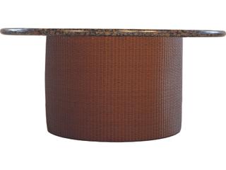 Wicker Round Stone Outdoor Patio Fire Pit Table