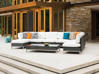 Lloyd Flanders Elements Steel Wicker Sectional Outdoor Lounge Set