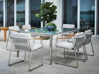 Lloyd Flanders Elevation Steel Outdoor Patio Dining Set