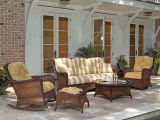 Lloyd Flanders Grand Traverse Wicker Cushion Outdoor Lounge Set