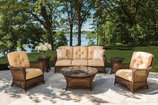 Lloyd Flanders Grand Traverse Wicker Cushion Patio Lounge Set