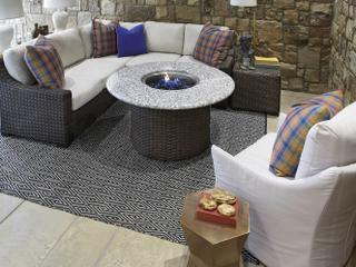 Lloyd Flanders Mesa Wicker Sectional Firepit Outdoor Patio Lounge Set