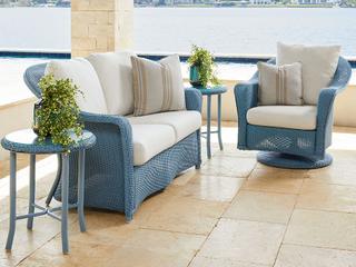 Lloyd Flanders Reflections Wicker Cushion Patio Lounge Set