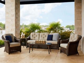 Lloyd Flanders Reflections Wicker Cushion Outdoor Patio Lounge Set