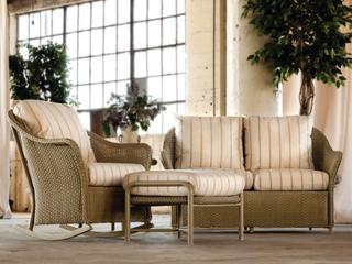 Lloyd Flanders Weekend Retreat Wicker Cushion Outdoor Patio Lounge Set