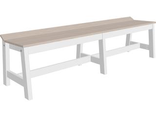 LuxCraft Recycled Plastic Cafe Dining Outdoor Patio Bench