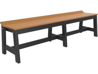 LuxCraft Recycled Plastic Cafe Dining Outdoor Patio Bench