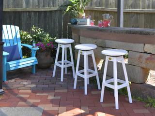 LuxCraft Recycled Plastic Outdoor Patio Bar Chair Set