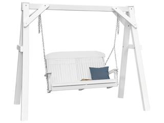LuxCraft A-Frame Vinyl Outdoor Patio Swing Stand - White