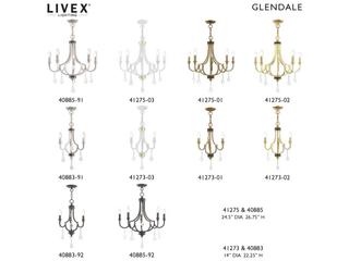 Livex Lighting Glendale 5-Light Antique Brass Crystal Candelabra Chandelier