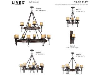 Livex Lighting Cape May 8-Light Olde Bronze Glass Drum Chandelier