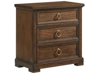 Silverado 3-Drawers Brown Walnut Wood Nightstand