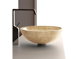 Zaffirina Glass Vessel Sink  Gold And Silver