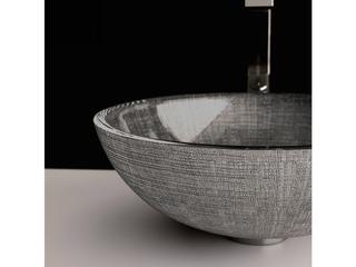 Maestro BathZaffirina Glass Vessel Sink  Silver And Black