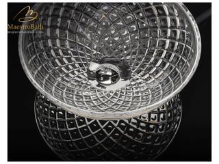 Maestro BathDiamante Crystal Drop Round Transparent Vessel Sink