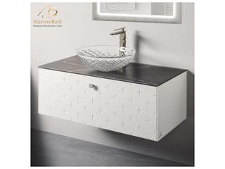 Maestro BathDiamante Crystal Drop Round Transparent Vessel Sink