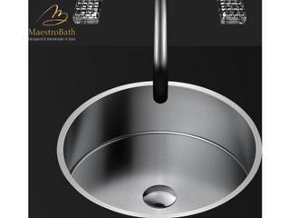 Belladonna Modern Round Under-Mount Sink  Brushed Silver