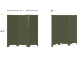 Moe's Home Garbo Green 3 Panel Room Divider