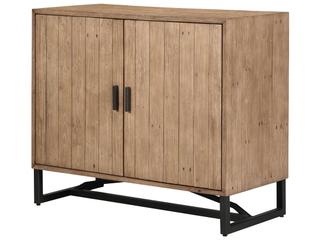 Moe's Home Sierra Natural Brown Black Pine Wood Accent Chest