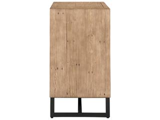 Moe's Home Sierra Natural Brown Black Pine Wood Accent Chest