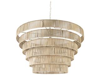 Mercana Marimba 40 L x 40 W x 24 H Natural Cane 6 Tier Chandelier