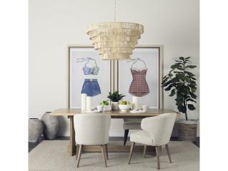 Mercana Marimba 40 L x 40 W x 24 H Natural Cane 6 Tier Chandelier