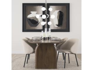 Mercana Barbara Matte Black Metal w/ Frosted Glass Globes 11-Light Chandelier