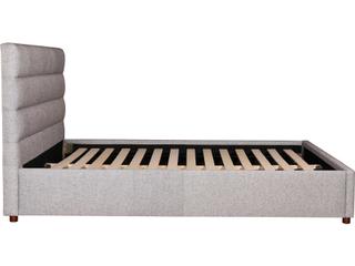 Moe's Home Light Grey Pine Wood Upholstered Queen Platform Bed