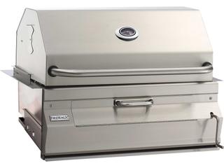 30 x 18 Charcoal Patio Post Grill with Smoker Oven Hood — Legacy 30-Inch Built-In Charcoal Grill with Smoker Oven Hood